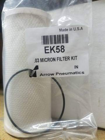 Arrow Pneumatics Coalescing Filter Element .03 Micron High Efficiency Glassfiber EK58