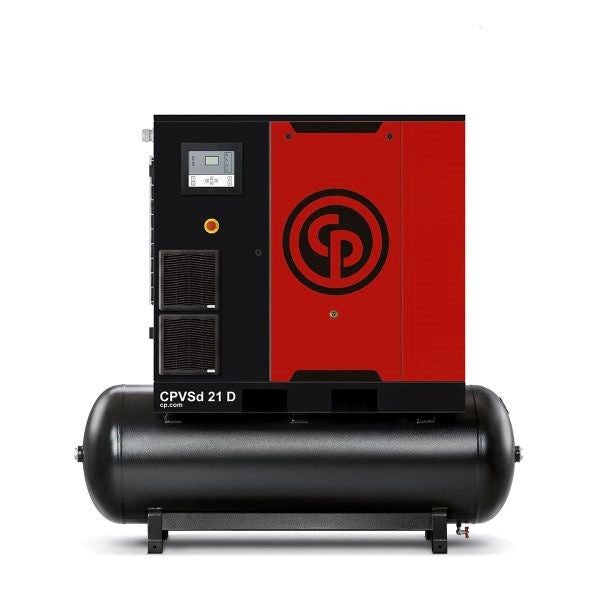 Chicago Pneumatic 20HP CPVSd Variable Speed Direct Drive Rotary Screw Air Compressor with Dryer 132Gal Horizontal CPVSd 21 D TM