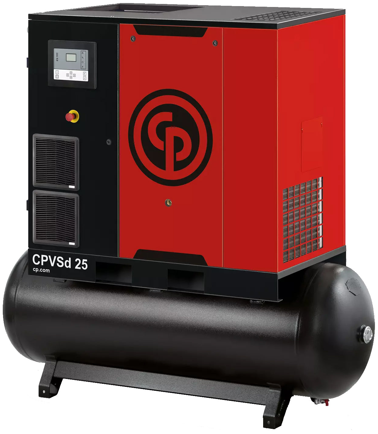 Chicago Pneumatic 25HP CPVSd Variable Speed Direct Drive Rotary Screw Air Compressor with Dryer 132Gal Horizontal CPVSd 25 D TM