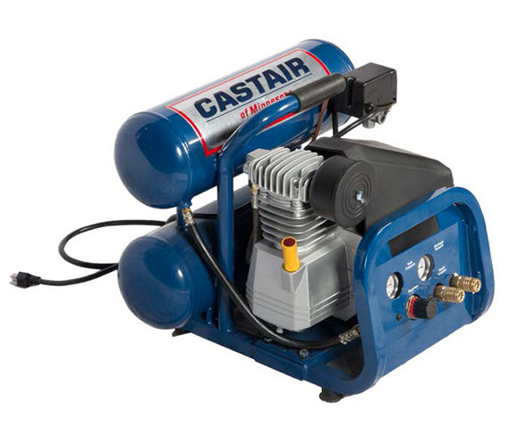 Castair 1.5 HP (115/1/12) Electric Air Compressor 4.6CFM@100psi 4 Gallon Twin Stack Tanks D1514T20