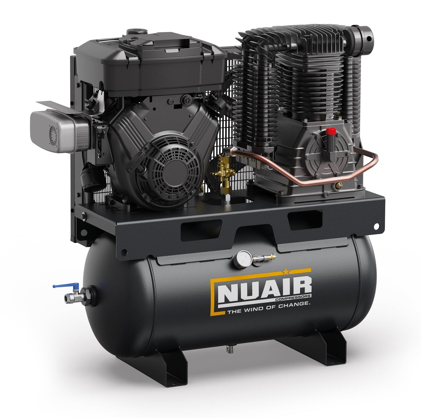 NUAIR Piston Compressor - Heavy Duty Range - Gas Engine