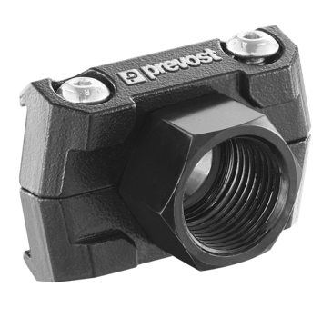 Prevost Straight Aluminum Tapping Flange with Tapered Female Thread for Square Profile - PPS SQBFT