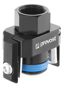 Prevost Straight Aluminum Fitting with Tapered Female Thread for Square Profile - PPS SQMF