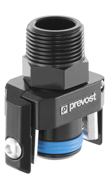 Prevost Straight Aluminum Fitting with Conical Male Thread for Square Profile - PPS SQMM