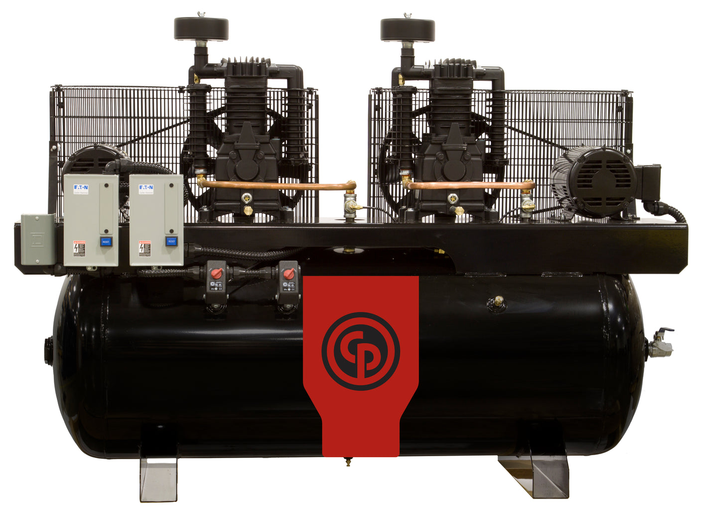 Chicago Pneumatic 15HP RCP Two Stage Iron Series Duplex Reciprocating Air Compressor 120Gal Horizontal RCP-C15123D4