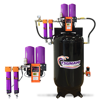 TSUNAMI Ultra Series Tank-Mounted 80Gal Regenerative Dryer - 40 CFM (10HP)