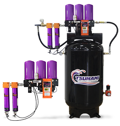 TSUNAMI Ultra Series Tank-Mounted 80Gal Regenerative Dryer - 60 CFM (15HP)