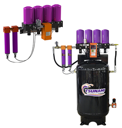 TSUNAMI Ultra Series Tank-Mounted 80Gal Regenerative Dryer - 80 CFM (20HP)