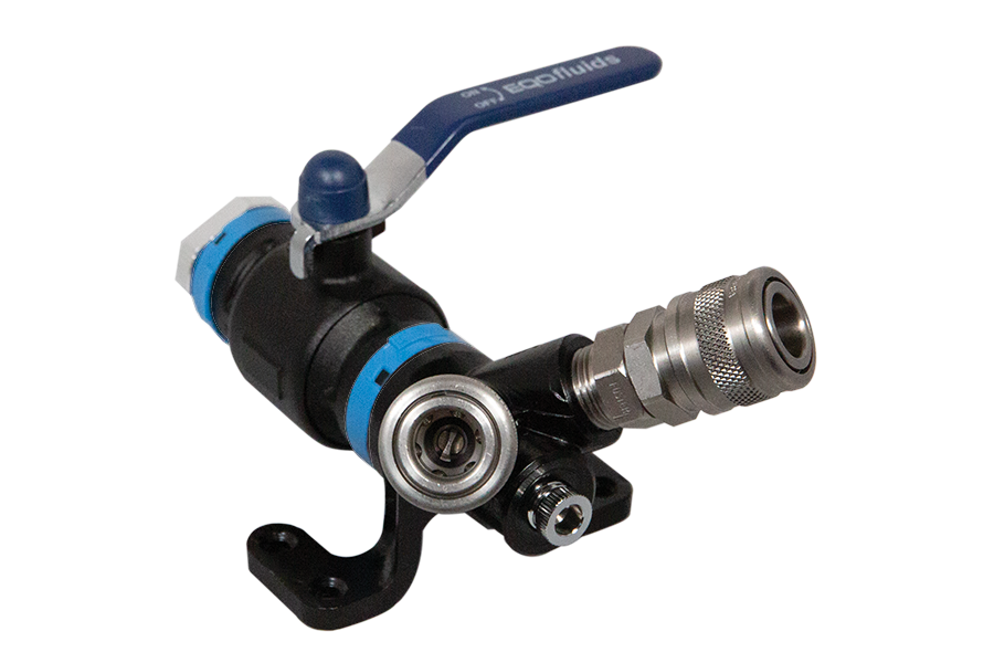 Unipipe AIR Wall Mounted Drop End with Ball Valve and Double 1/4" Universal Quick Coupling - 232 PSI