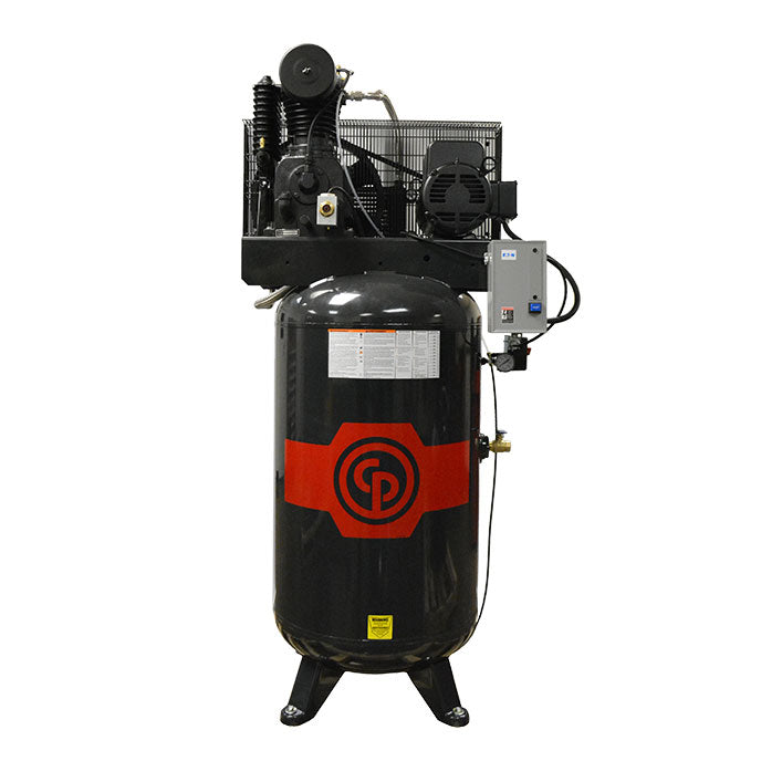 Chicago Pneumatic 7.5HP RCP Two Stage Iron Series Simplex Reciprocating Air Compressor Premium Model 80Gal Vertical RCP-C7583V