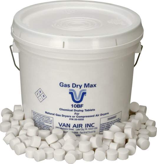 VAN AIR SYSTEMS 10BF/GAS DRY MAX DELIQUESCENT DESICCANT 25 LB. PAIL 33-0232