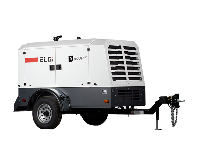 ELGi Portable Towable Compressor 375 cfm/Switchable 100 psi or 150 psi D400T4F