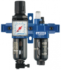 Prevost FRL ASSEMBLY NPT female thread = 1/4" FNPT Flow rate (cfm at 87 psi ΔP=14psi) = 17.65