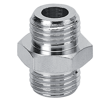 Prevost Brass Male Hex Double Nipple