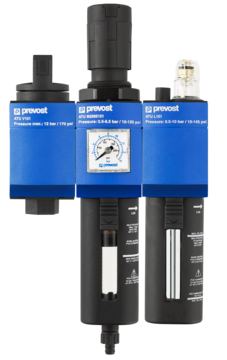 Prevost Filter-Regulator-Lubricator with Manual Valve - 3 Units - ATU VB
