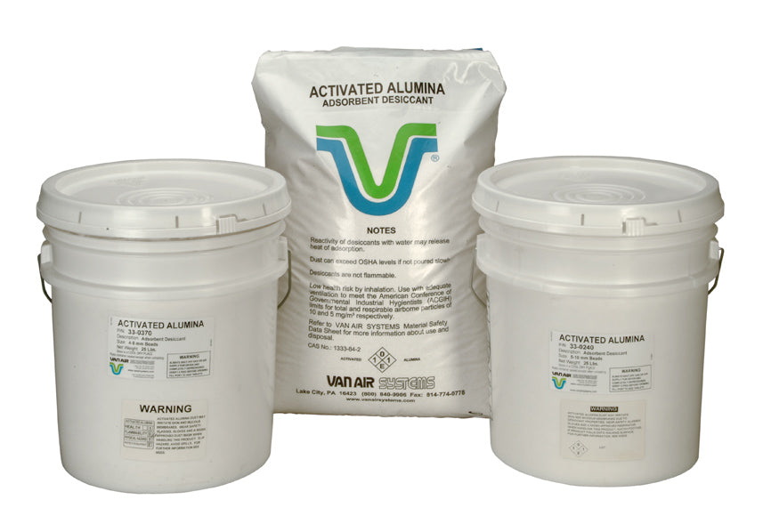 VAN AIR SYSTEMS 1/4" ACTIVATED ALUMINA 25 LB. PAIL 33-0240