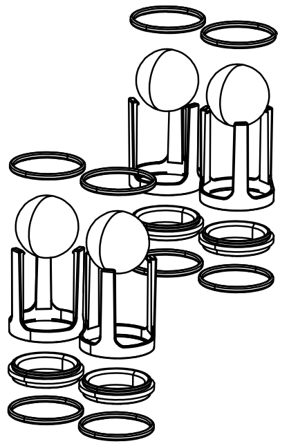 Balcrank Pump Service Kit Ball Seat/O-Ring/Guide for Aluminium CF30 833214