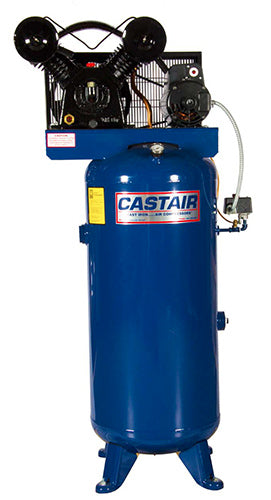 Castair 5HP Commercial / Garage Compressor 1 Stage, 23.7 CFM@ 100 PSI, 230 Volt, Pump RPM 1088, 60Gal  Vertical Tank C516VA8