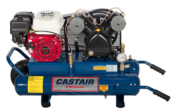 Castair GX160 Honda Gas Air Compressor 11.6 CFM@100psi 8 Gallon Twin Tanks PUK5508G