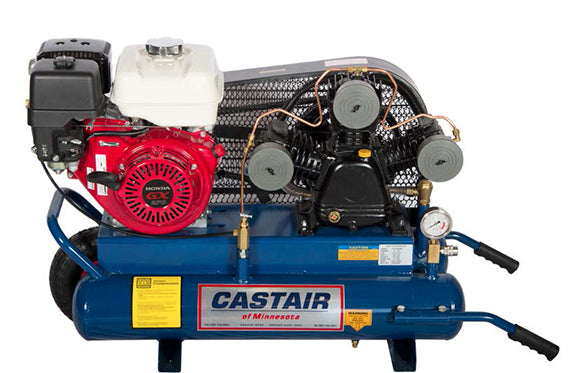 Castair GX270 Honda Gas Air Compressor 18.6 CFM@100psi 8 Gal Twin Tanks PUK9008G