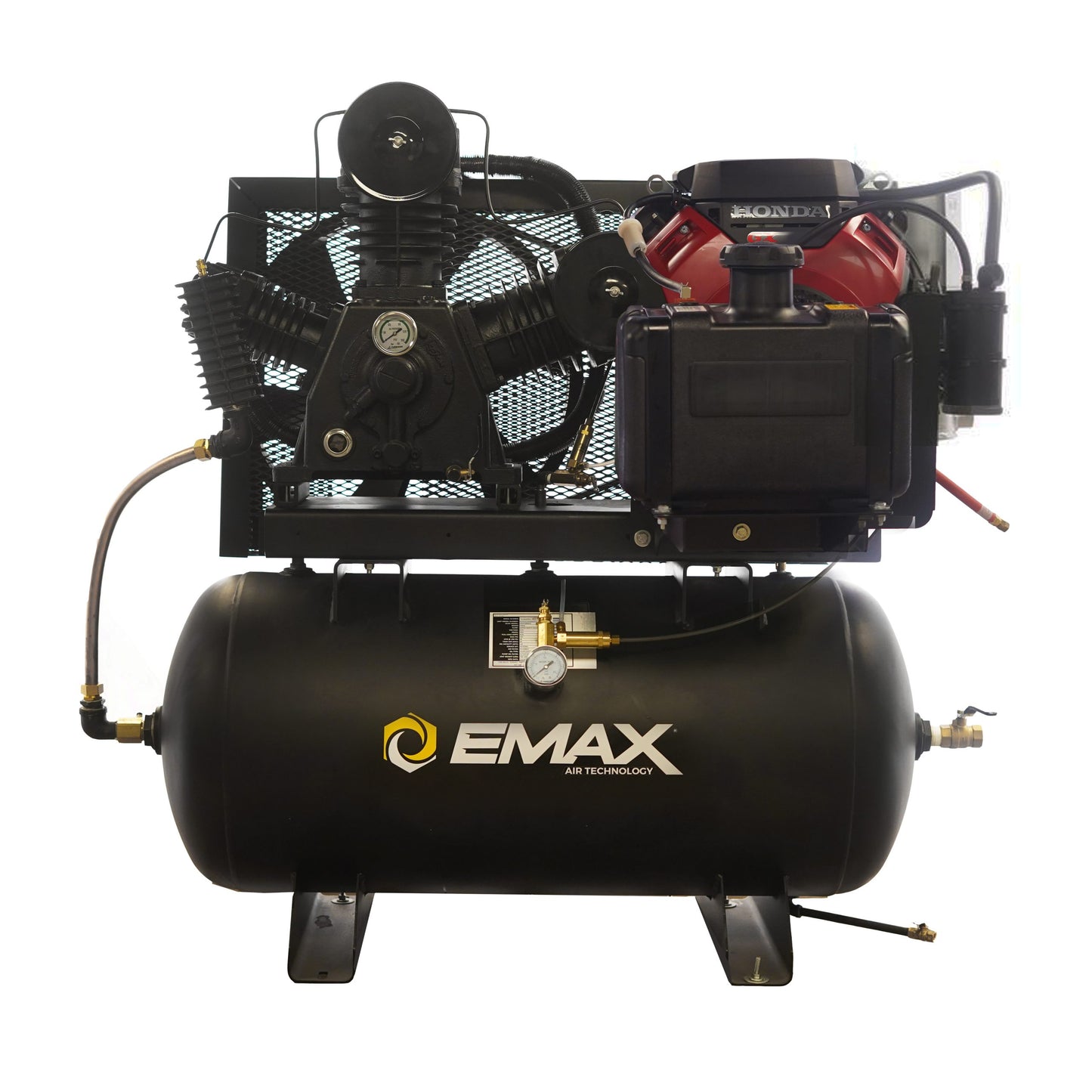 EMAX Honda GX Gas Driven w/Elec. Start 24HP V4 57CFM 60 Gal. Truck Mount Stationary Air Compressor