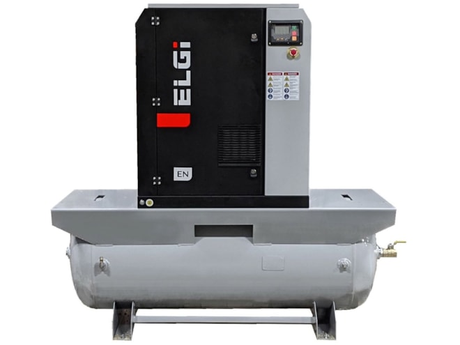 ELGi EN05 7.5hp Electric Rotary Screw Air Compressor, 60Gal Tank Mount, (EN05-125-60T-G2)