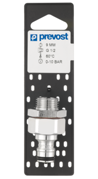 Prevost Male Water Plug on Plate