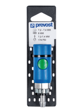 Prevost Standard Hose Stem Quick Coupler with Ear Clamps on Plate - PROLAC