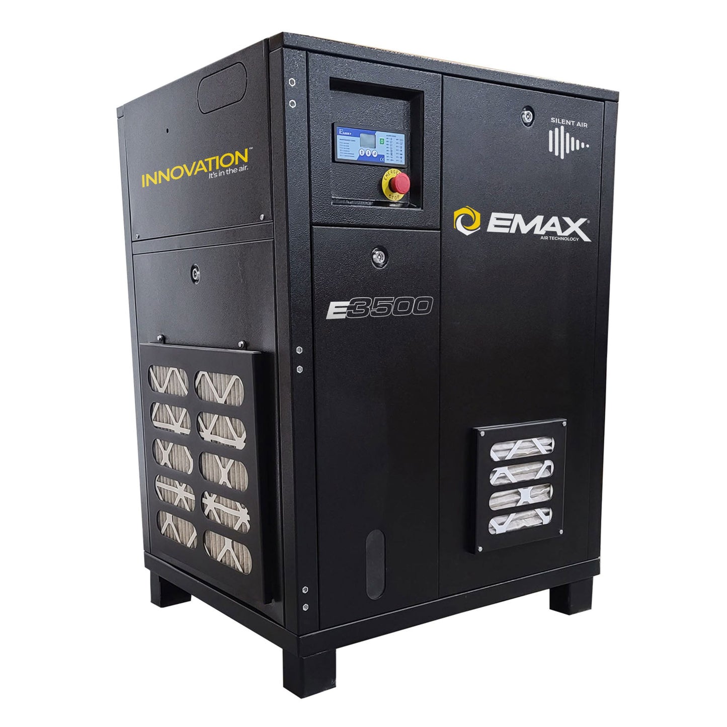EMAX 30HP 3PH 460V 111CFM Fixed Speed Industrial Rotary Screw Compressor-TANKLESS -60,000 HR pump life