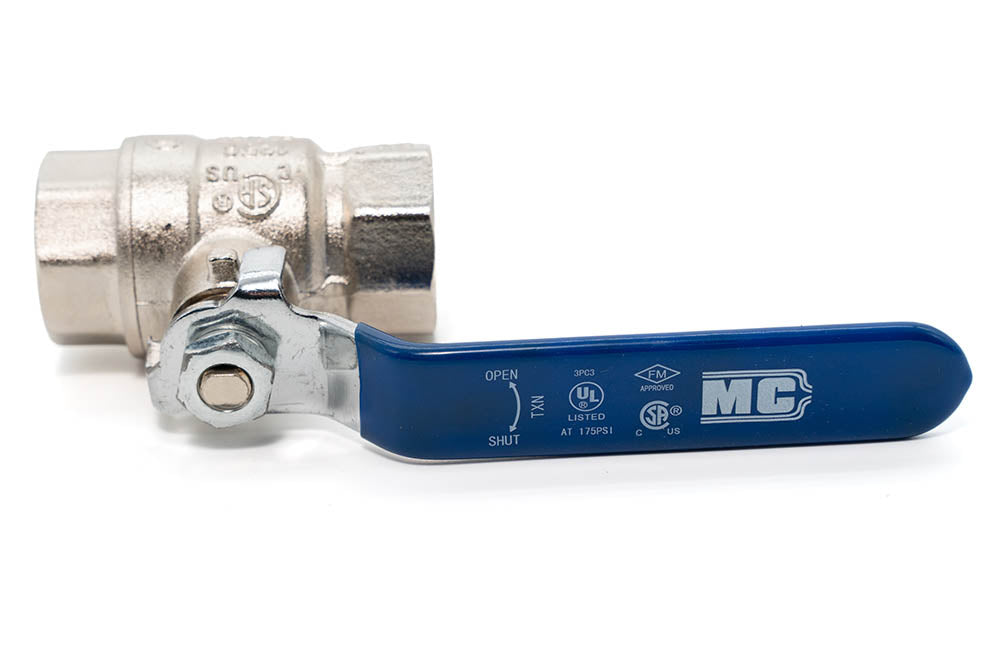 Midwest Control 3/4" FNPT Brass Ball Valve Nickel-Plated 600 PSI CWP FPC-75