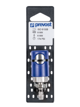 Prevost Standard Hose Stem Quick Coupler with Ear Clamps on Plate - PROLAC