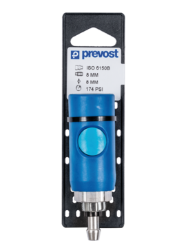 Prevost Standard Hose Stem Quick Coupler with Ear Clamps on Plate - PROLAC