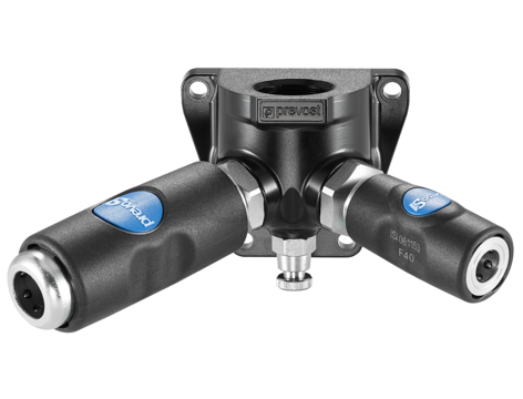 Prevost Female Thread Double Wall Manifold - 2 Couplers and Drain - prevoS1
