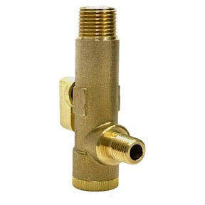 Midwest Control Strainer/Shutoff Valve 1/2" MNPT X 1/4" MNPT 600 PSI CWP Brass BPS-5025