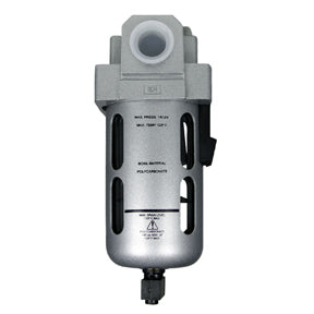 Midwest Control 1/4" 28 SCFM Coalescing Filter with Poly Bowl & Guard 0.01 Element MCGFS14912-S