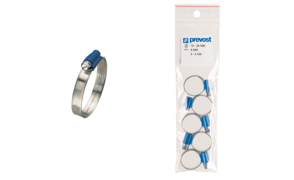 Prevost Standard Solid Band Worm Drive Clamp 1/3" Band