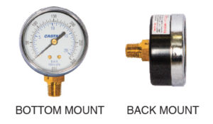 Castair Pressure Gauge 1/4" NPT 2.5" Flanged Dial 0-300 PSI Bottom Mount GF251430B