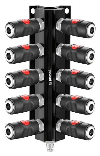 Prevost Female Thread Wall Manifold - Couplers and Drain - prevoS1