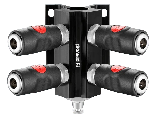 Prevost Female Thread Wall Manifold - Couplers and Drain - prevoS1