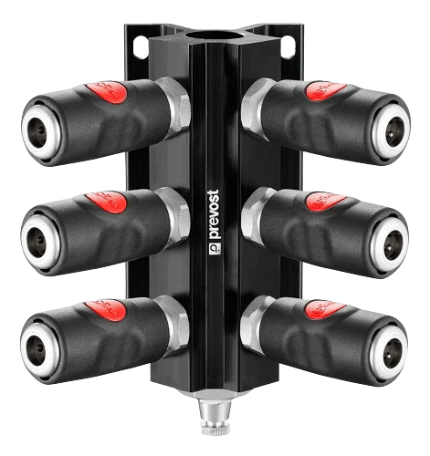 Prevost Female Thread Wall Manifold - Couplers and Drain - prevoS1