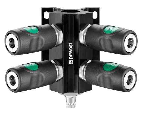 Prevost Female Thread Wall Manifold - Couplers and Drain - prevoS1