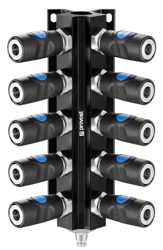 Prevost Female Thread Wall Manifold - Couplers and Drain - prevoS1