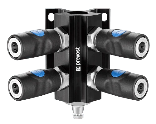 Prevost Female Thread Wall Manifold - Couplers and Drain - prevoS1