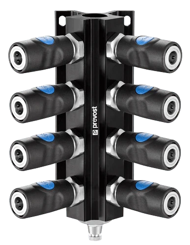 Prevost Female Thread Wall Manifold - Couplers and Drain - prevoS1