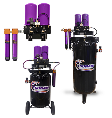 TSUNAMI Tsunami Rove - 40 CFM (10Hp) Mobile Dryer - Pneumatic Powered with Pneumatic Drains