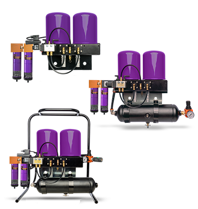 TSUNAMI Portable Pure-5T Regenerative Dryer - 15 CFM (5Hp) Regenerative Dryer with Tank & Pneumatic Drains - 120v (available 1/1/22)