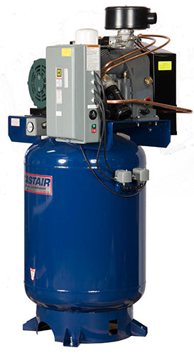 Castair 10 HP 1Phase Rotary Screw Air Compressor 40 Cfm At 135 Psi 120 Gal Horiz Tank 230 R10112HP75