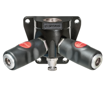 Prevost Female Thread Double Wall Manifold - 2 Couplers and Drain - prevoS1
