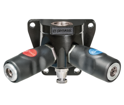 Prevost Female Thread Double Wall Manifold - 2 Couplers and Drain - prevoS1
