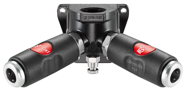 Prevost Female Thread Double Wall Manifold - 2 Couplers and Drain - prevoS1